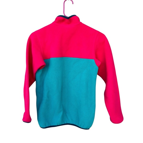 Patagonia Girls Snap Synchilla Pullover Fleece - Size Large - Pink Blue - Picture 8 of 9